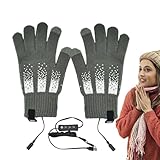 Beheizte Handschuhe für Herren, USB Winter Warm Fahrradhandschuhe, 3 Stufen Schneemobil Thermo...