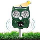 Ultraschall Abwehr mit Solarbetrieb und Blitz gegen Katzen, Hunde, Marder, Tierabwehr, Katzenschreck...
