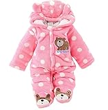 Gaorui Neugeborenes Unisex Baby Winter Overall mit Kapuze Strampler Fleece Onesie All in One...