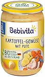 Bebivita Menüs ab 8. Monat Kartoffel-Gemüse mit Pute, 6er Pack (6 x 220 g), Mittel