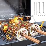 2 STÜCK Rolling Grillkorb mit Gabel, Grill zubehör, Grillzubehör, Grilling Edelstahl GrillKorb...