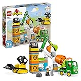 LEGO 10990 DUPLO Baustelle mit Baufahrzeugen, Kran, Bulldozer und Betonmischer-Spielzeug für...