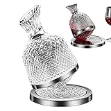 Drehbarer Glasdekanter, Tumbler Whiskyflasche, Kristall-Vintage-Weindekanter, stabiles...