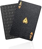 BIERDORF Diamant wasserdichte Schwarze Spielkarten, Pokerkarten, HD, Kartendeck (Schwarz)