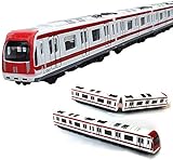 JTMM Zugmodell, 4-teiliges Wagenset Alloy City Rail U-Bahn-Zugmodell, 1/64-U-Bahn / Wagenmodell aus...