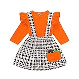 HAPPYMA Thanksgiving Outfits Kleinkind Baby Mädchen Röcke Sets Rüschen Top Türkei Punkt Overalls...