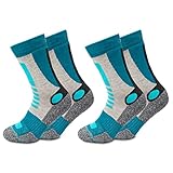 Occulto Wandersocken Damen 2er Pack (Modell: Gerlinde) Türkis-Grau 39-42