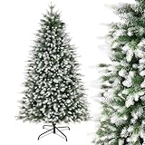 180CM PE&PVC künstlicher Weihnachtsbaum mit Schnee, 1000 Zweigspitzen,einfache Montage,...