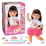 BABY born Sister Play & Style Brunette 43 cm, Puppe mit Haaren und 8 Funktionen für Kinder ab 4...