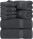 Utopia Towels 8 teilig Handtücher Set aus Baumwolle mit Aufhänger 2 Badetuch, 2 Handtücher und 4...