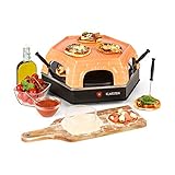 Klarstein 3-in-1 Raclette-Tischgrill mit Steinplatte & Pizzaofen, Grill für 6 Personen, Gerät mit...