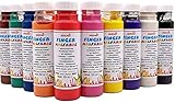 creative malmit Fingerfarben 10er Set Fingermalfarben Malfarben Schulfarben (250 ml)