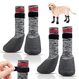 QINLECTRI 2 Pairs Dog Socks Anti Slip Dog Socks Boots Anti-Slip Dog Paw Protector Waterproof Rubber...