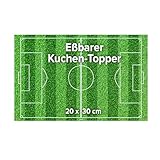 dekora - Essbarer Tortenaufleger | Fußball Tortendeko Rechteckig aus zuckerfreiem Esspapier -...