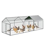 GarveeLife Metall Hühnerstall, 3x1x1m Großer Freilaufgehege für Hühner Kaninchen,...