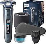PHILIPS Shaver S7000 – Elektrischer Nass-& Trockenrasierer in Eisblau mit 1 x integrierten...