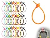AOYEGIC 27 Stücke Silikon Krawatten,Wiederverwendbar Kabelbinder,Spiralbinder,Silikonbänder,Tasche...