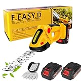 Gartenschere Akku 24V, Handliche Grasschere Akku mit 2 Messern 1500mAh,Strauchschere Akku 2-in-1,...