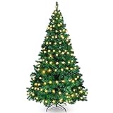 Weihnachtsbaum künstlich, oGoDeal künstlicher Weihnachtsbaum 180cm, Tannenbaum PVC künstlich 1000...