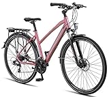 Licorne Bike Premium Touring Trekking Bike in 28 Zoll Aluminium Scheibenbremse Fahrrad für Jungen,...