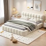 YGHQAP Polsterbett Bubble Bett 140x200cm Doppelbett mit Lattenrost und weicher Rückenlehne...