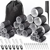 50 Stücke Lockenwickler Set, 24 Stück 4 Größen (60/48/36/25mm) mit 24 Edelstahl-Clips,...