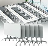 Klappbarer Konferenztisch mit feststellbaren Rädern, mobiler Trainingstisch für Büro, Zuhause und...