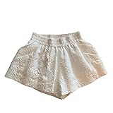 ParfCO Damen Shorts,Sommer Elastische Shorts mit Hoher Taille, Eleganz, Blumendruck, Plissiert,...