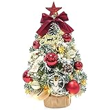 Dewur Mini Weihnachtsbaum Kleiner Beleuchtung LED Tisch künstlich geschmückt für Weihnachten Deko...