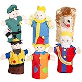 roba Kasperlefiguren aus Stoff, Handpuppenset 6-fach, Kinder Kasperpuppen für Puppentheater &...