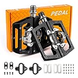 HONGYEA Pedali per bicicletta, pedali SPD antiscivolo in alluminio CNC a doppia funzione per...