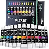 Ohuhu Ölgemälde-Set, 24 Farben auf Ölbasis, Künstlerfarben Ölgemälde-Set, 12ml x 24 Tuben...