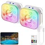 HL Unterwasser Licht mit Fernbedienung,RGB LED Schwimmende Poolbeleuchtung, Pool Magnetic...
