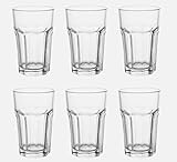 6-er Set Gläser Pokal - Glas für Cocktail Longdrink Wasser Tee Kaffee bis 120°C - 350ml - 14cm...