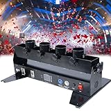 Konfettikanone Elektrischer Konfettiwerfer Tragbare 4-Shot Konfettipistole für Hochzeiten,...