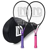 LUNNADE 27 Zoll Tennisschläger für Erwachsene, 2 Tennisschläger mit Hülle,Geeignet für Damen...