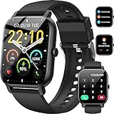 Smartwatch Damen Herren mit Bluetooth-Telefonfunktion, 1,85 Zoll Touchscreen Fitnessuhr, IP68...