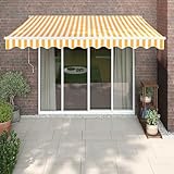 IKAYAA Elektrische markise 350x250 Elektrische Gelenkarmmarkise Markise mit Fernbedienung und Kurbel...