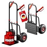 ATHLON TOOLS Schwerlast-Sackkarre klappbar 200kg – Stahlrahmen mit luftgefüllten Reifen, große...