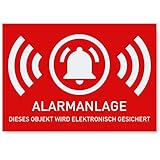 6 x Aufkleber Alarmgesichert (Klein - 5 x 3,5cm) - Schutz vor Einbruch in Auto und Wohnmobil -...