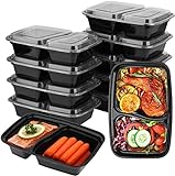 KAHEIGN 12Pcs 2-Fach Meal Prep Boxen, 1000ml wiederverwendbare Essensbox Lunchbox...