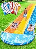 Sloosh 22,5ft x 84in/685.8*213.3cm Wellen Dreifach-Garten-Wasserrutsche, strapazierfähige...