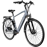 ZÜNDAPP Z810 Herren E-Bike Trekkingrad Pedelec E-Trekkingrad Fahrrad Trekking Bike StVZO (grau, 52...