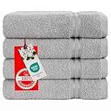 Hammetex 4er Handtücher Set, 100% Baumwolle Premium Qualität Groß 50x100cm Handtuch, Weich...