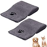 HUTVD Hundehandtuch, 2 Stück Microfaser Handtücher für Hunde Katzen, 75 x 35 cm Hundehandtuch...