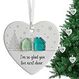 Eventerde Weihnachtsbaumschmuck | Herzanhänger aus Keramik für Weihnachtsbaum | Dekoration für...