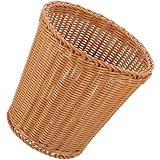 Holibanna Geflochtener Papierkorb aus Rattanimitat Runder Haushaltskorb ohne Deckel Vielseitiger...
