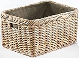 Kobolo Kaminholzkorb Holztrage für Kaminholz - Rattan Kubu grau - Textileinsatz anthrazit