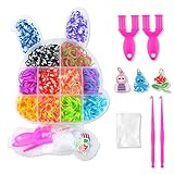 KEWUF 600 Loom Bänder Set, Bunte Gummibänder Loops, Gummis Set für Armbänder, Loop Armbänder...