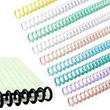 Prasacco 10 Stück Kunststoff-Bindekämme, 12 mm Spiralbinderücken Set 10 Farbe Binderücken Spulen...
